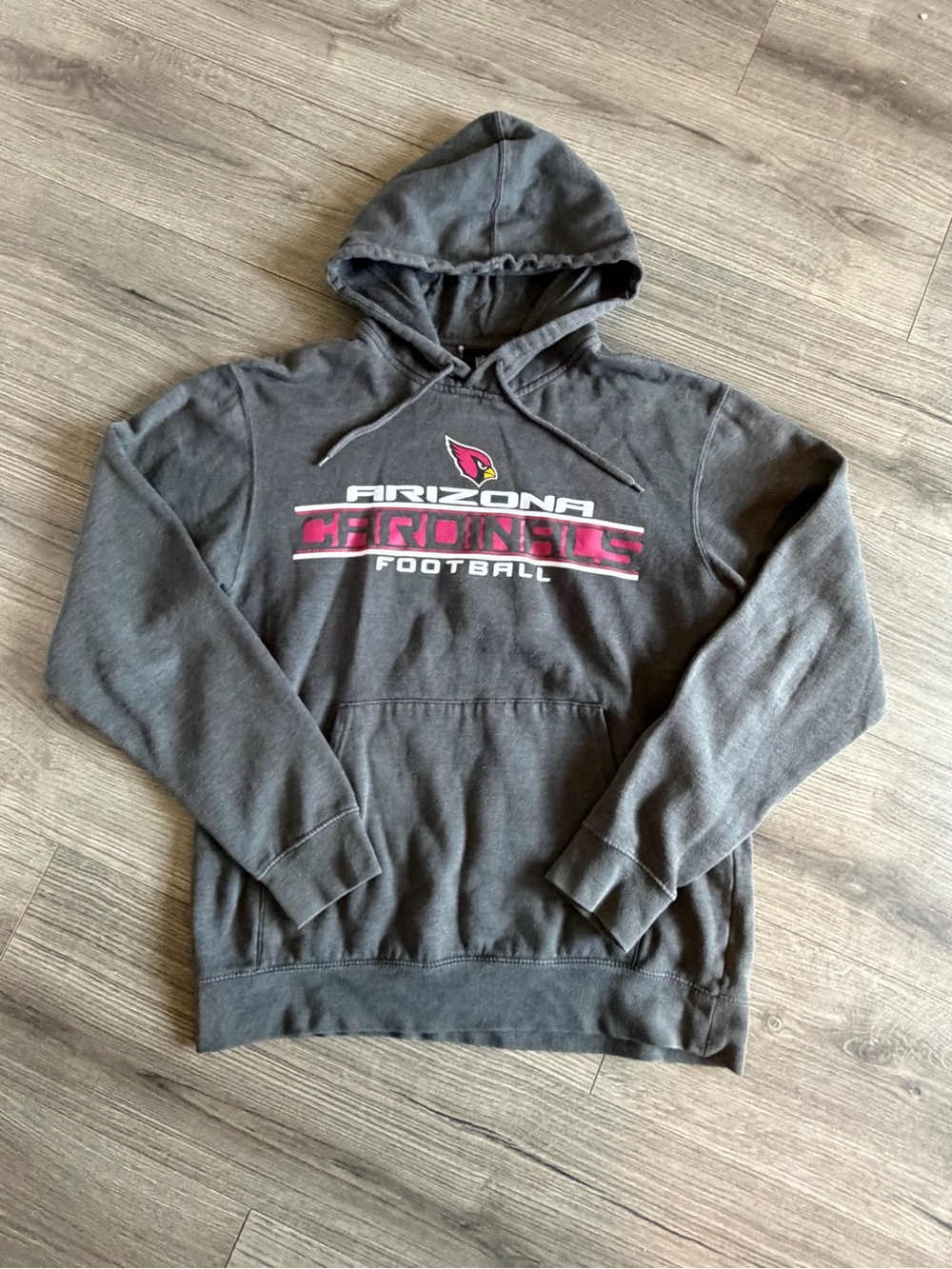 NFL Arizona Cardinals Gray Crewneck Hoodie with Pink Logo